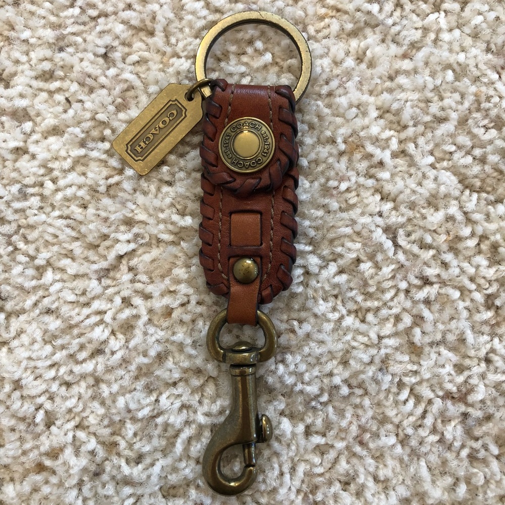 Coach leather keychain